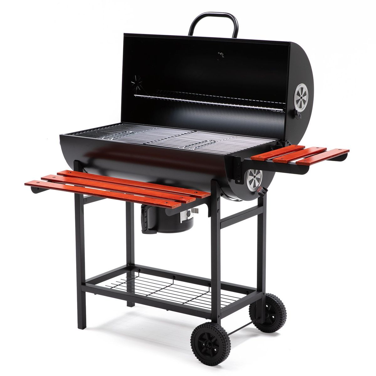 RELAN - Parrilla Tambor a Carbón Relan BBQ WOOD con Tapa y Ruedas