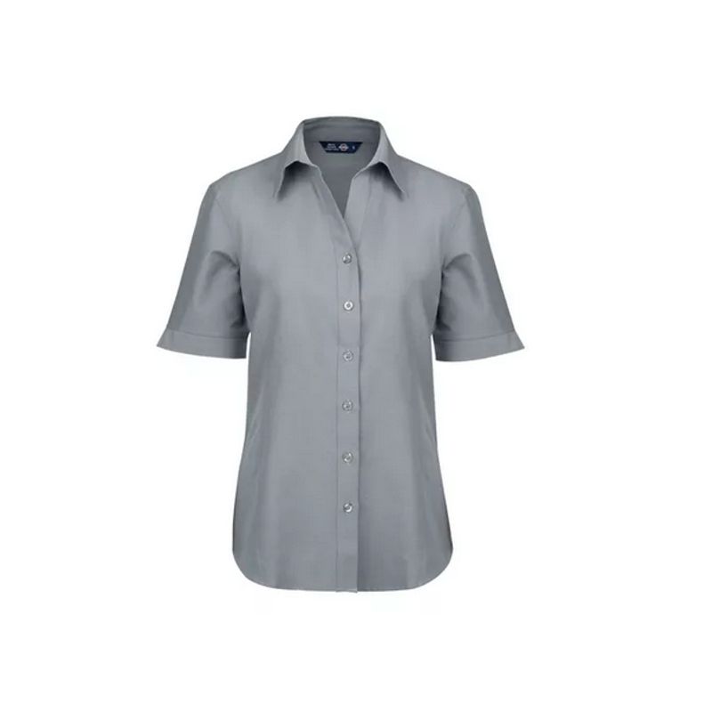 T-WORLD - Blusa Oxford Classic Manga Corta Mujer