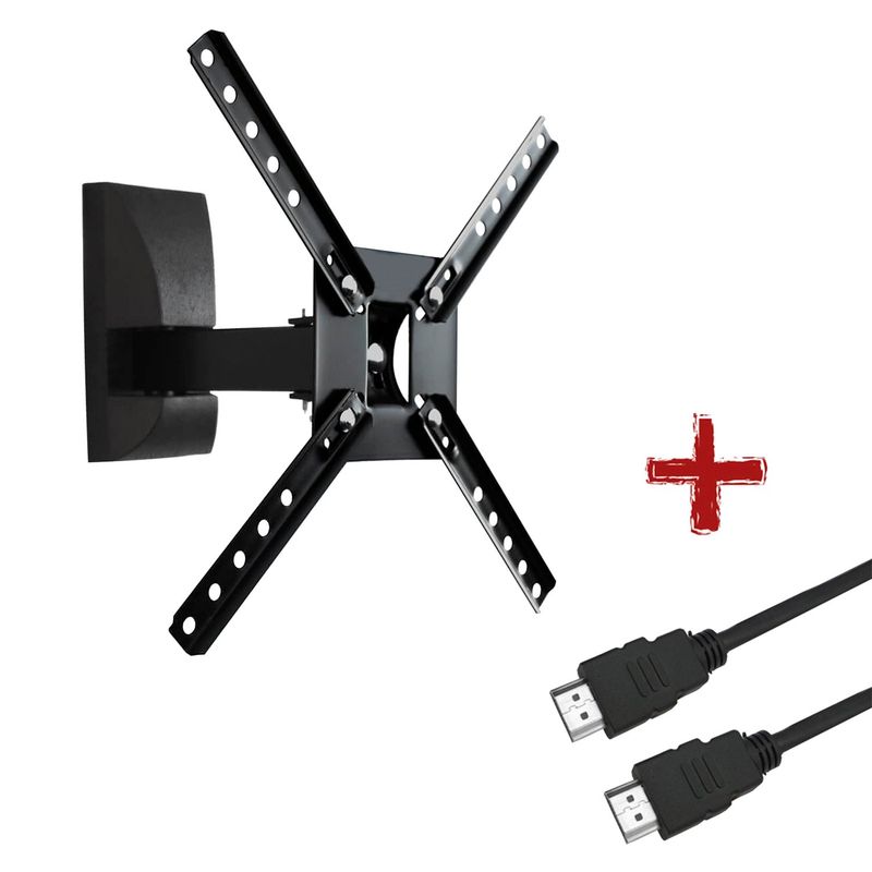 BRASFORMA - Soporte para TV con Brazo 10 a 55  cable HDMI 1mts