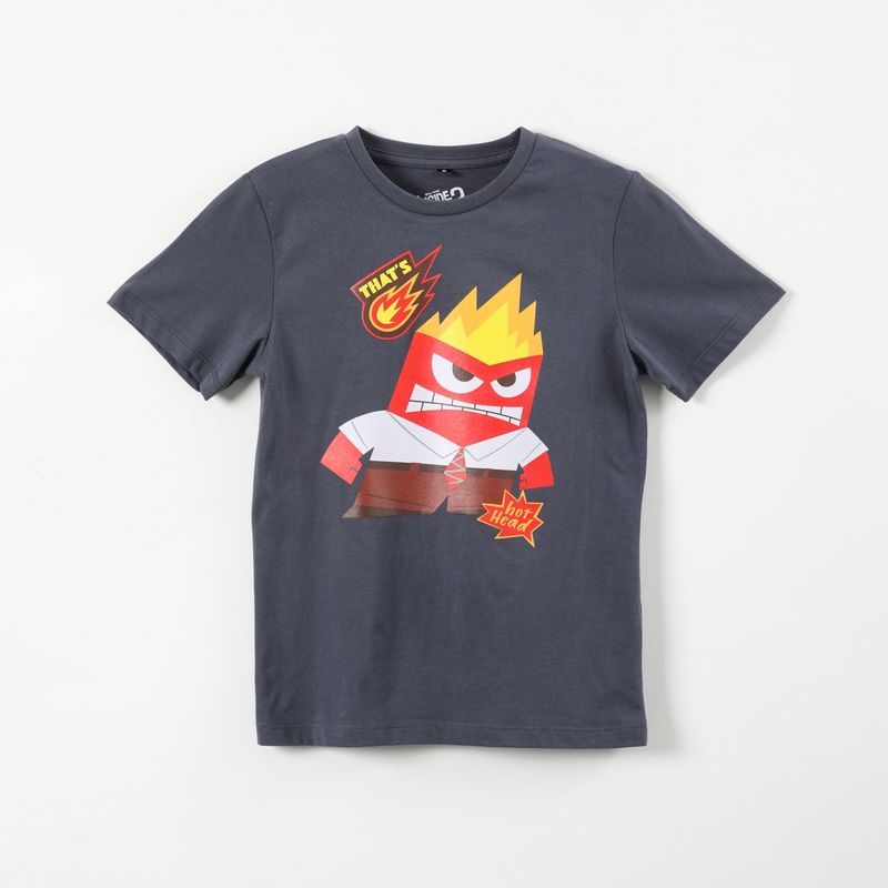DISNEY - Polera Manga Corta Niño Intensamente Gris Disney