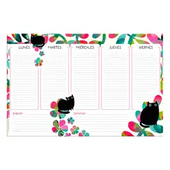 PREMIUM PAPER - Planificador Semanal de Escritorio Planet Cat