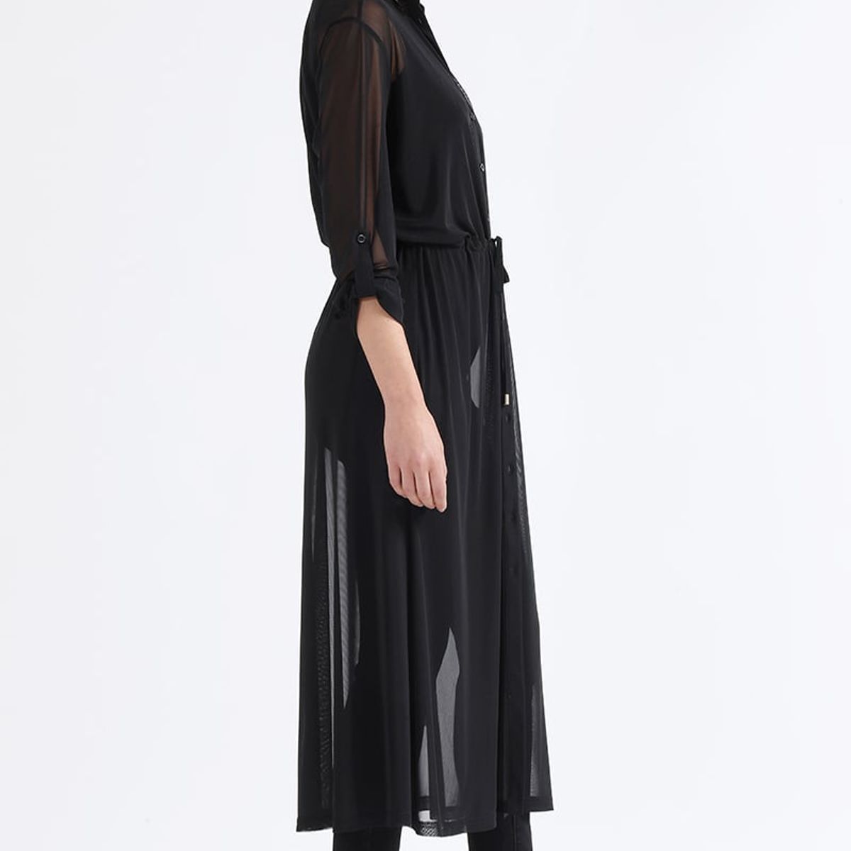 LIOLA - Tapado Malla Semi Transparente, Negro Liola