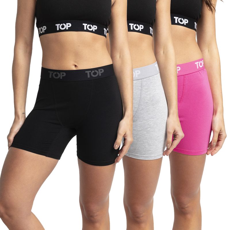 TOP - Bóxer Mujer Medio Algodón Pack 3 C5 Top