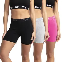 TOP - Bóxer Mujer Medio Algodón Pack 3 C5