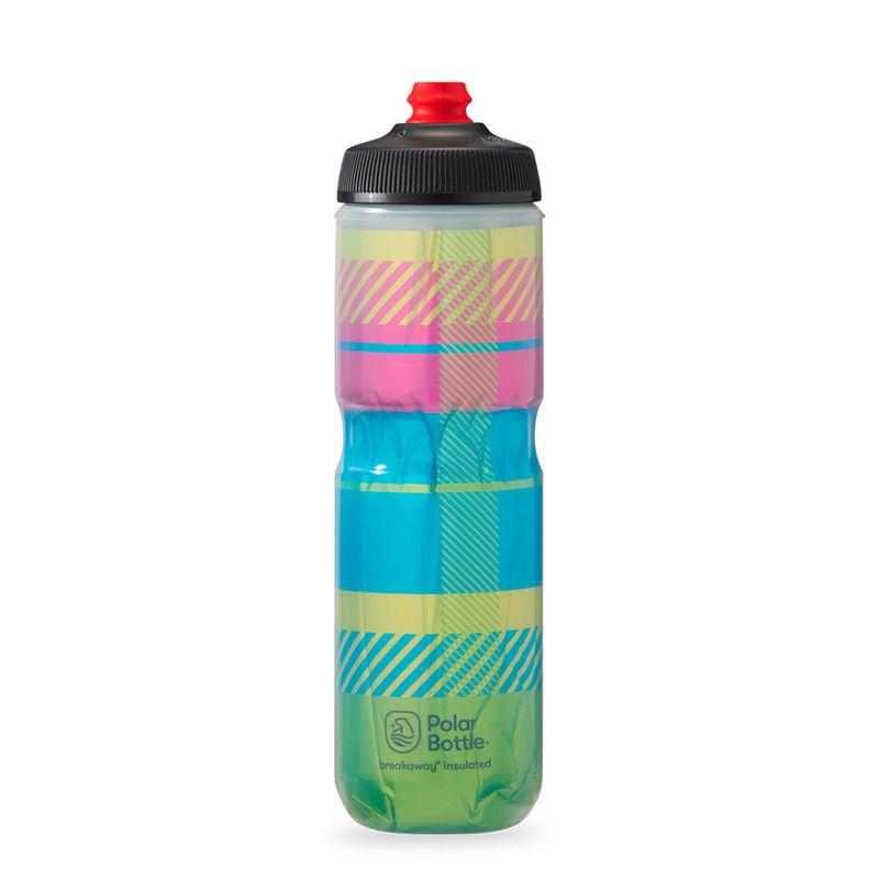 POLAR BOTTLE - BOTELLA  AGUA POLAR SURGE TARTAN 24oz HIGHLIGHTER GREEN/BLUE