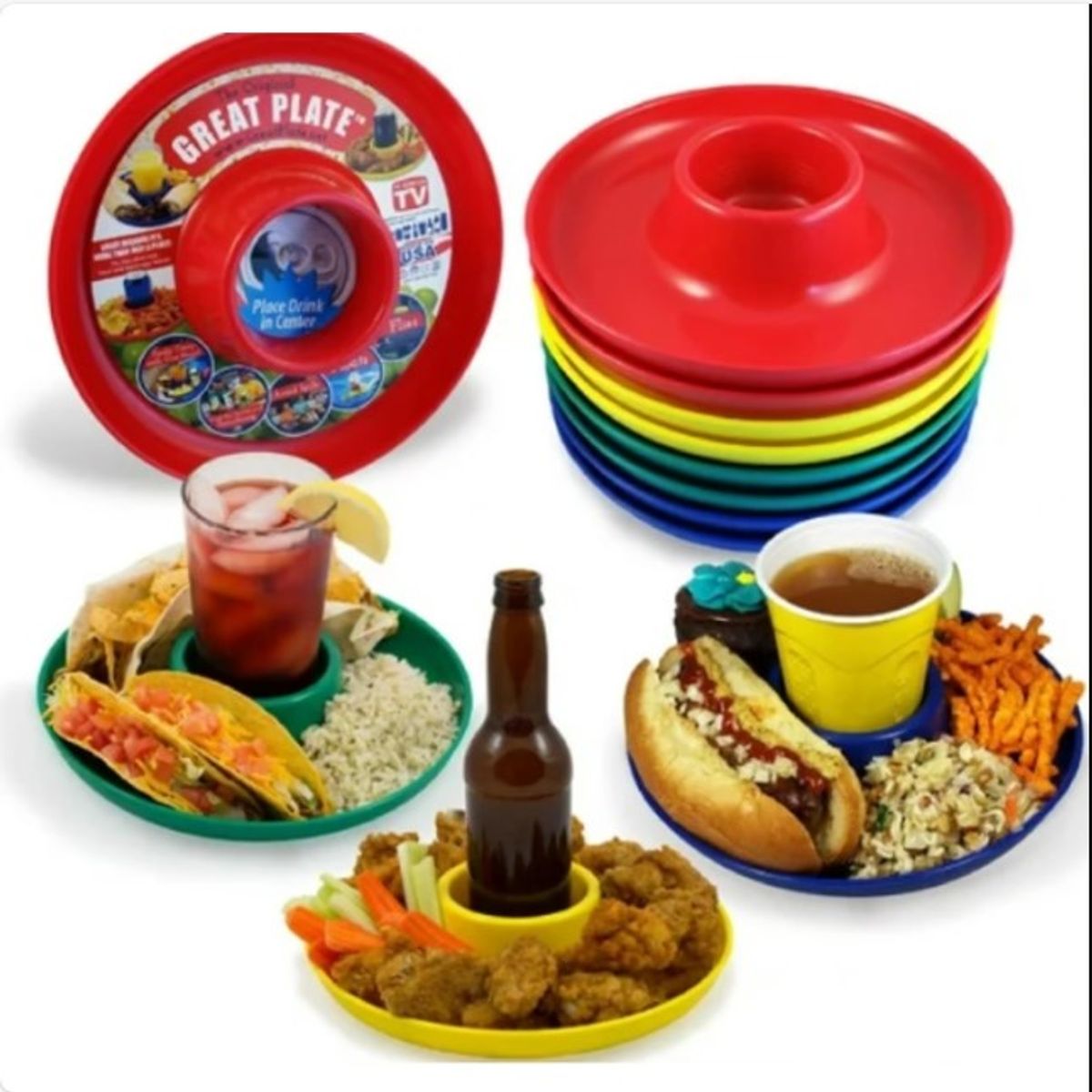 GENERICO - Plato Botanero Multiple Para Snack Celeste