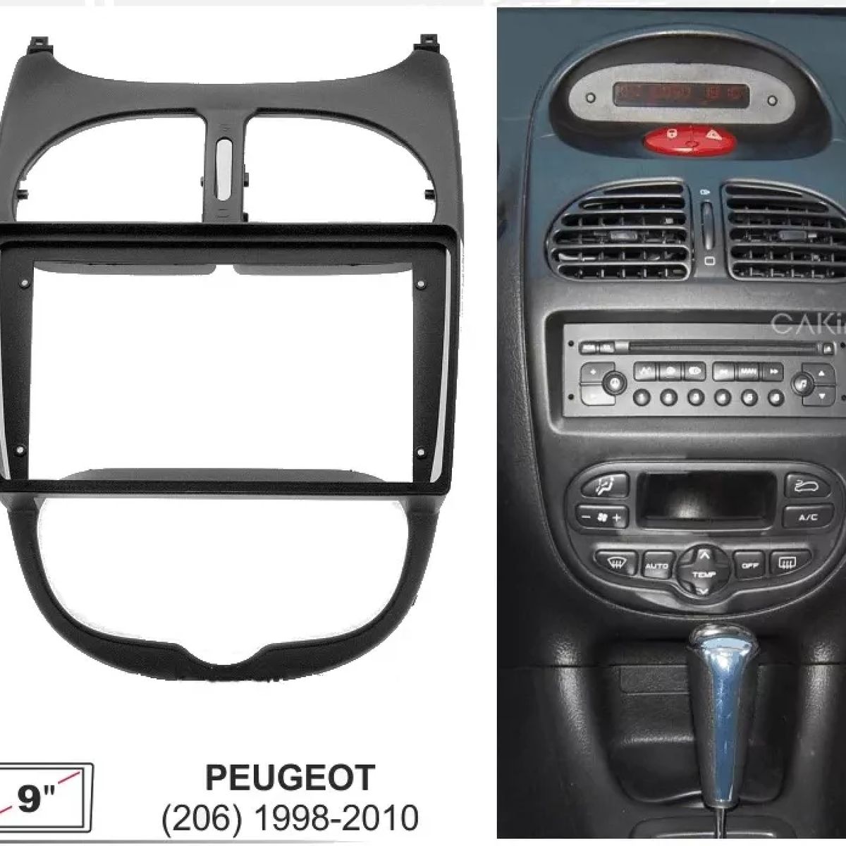 GENERICO - Bisel Adaptador Radio 9pul Peugeot 206 Todos Los Años