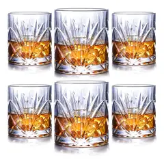 GENERICO - 6 Vaso De Whisky Vintage Vasos Whisky Vaso De Vidrio 300 Ml