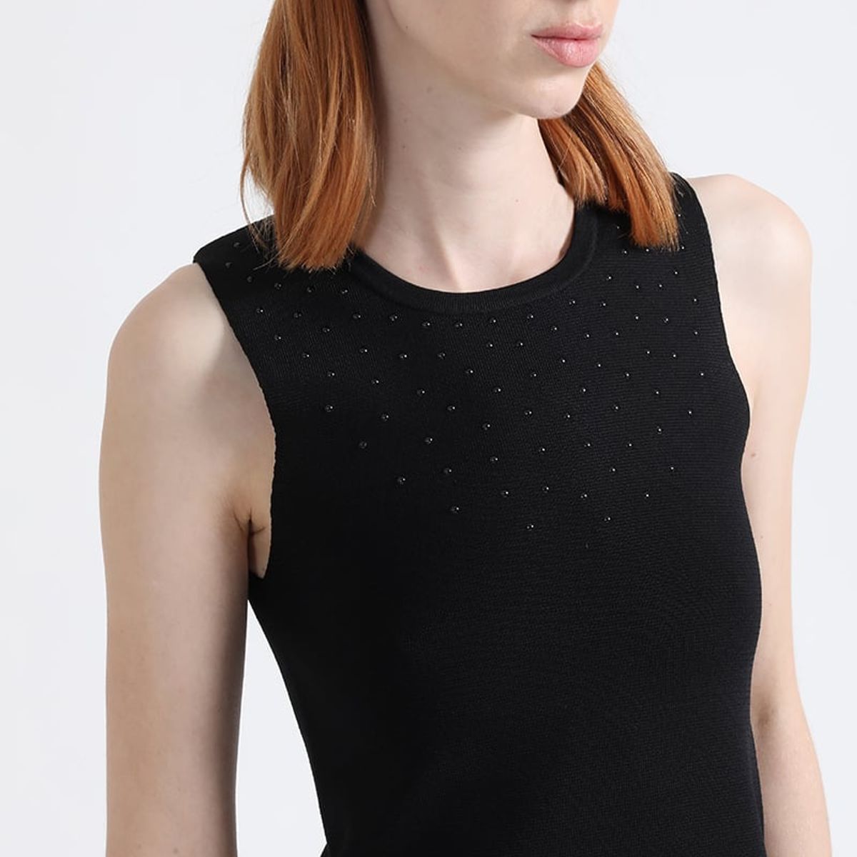 LIOLA - Top Tejido Punto Con Aplicacion, Negro Liola