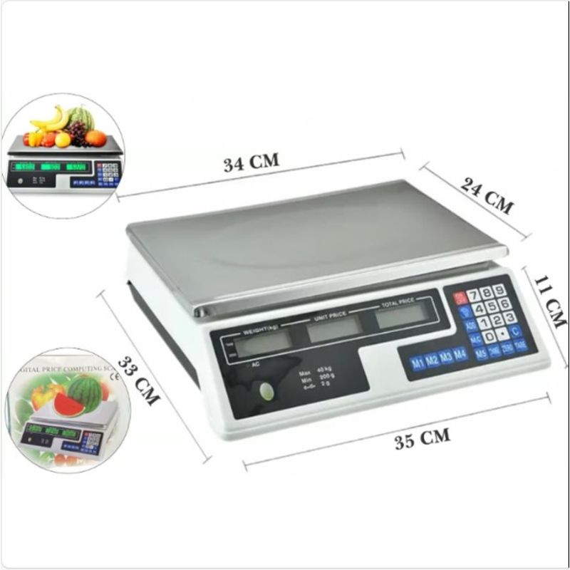 GENERICO - Pesa Digital 40 Kilos Recargable Negocio Comercio