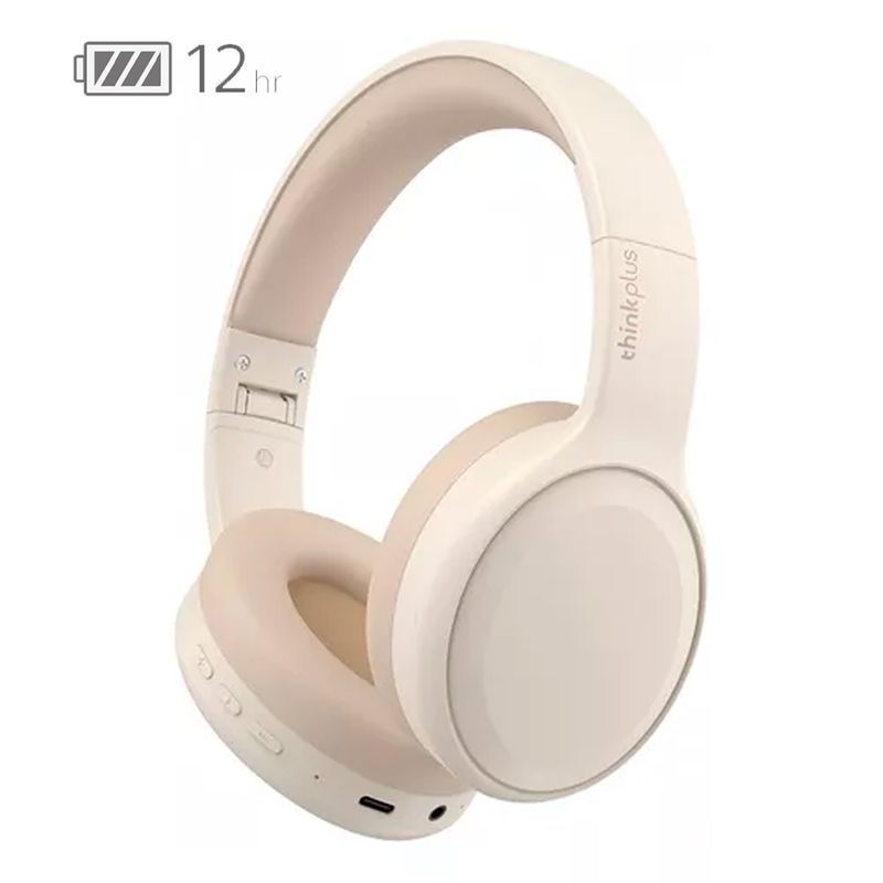 LENOVO - Audífonos Bluethooth Casco Bateria 12 horas Blanco