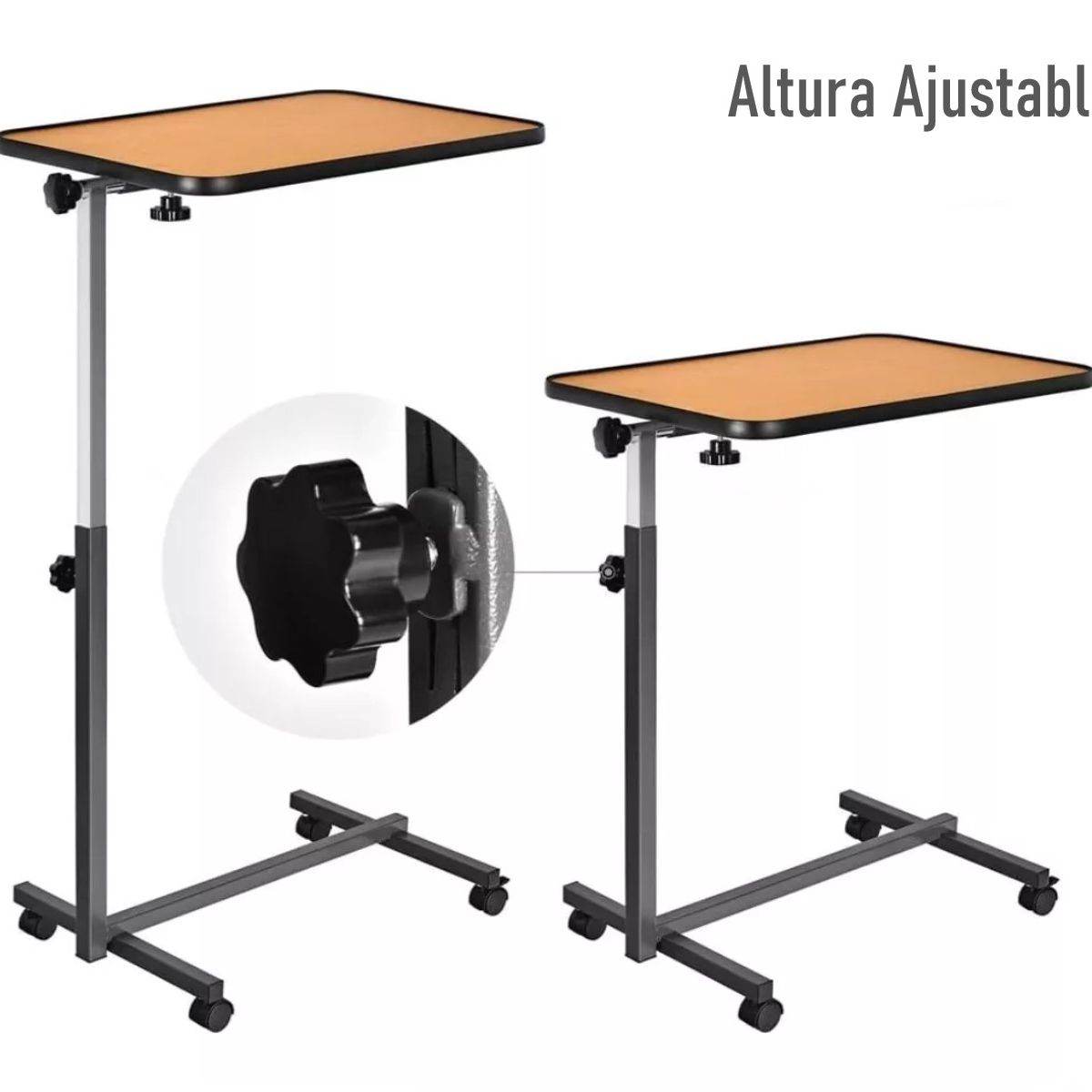 GENERICO - Mesa Lateral Reclinable  Altura Ajustable Catre Hospitalario 1101A