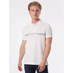 TOMMY HILFIGER - Polo Con Logo Stripe Regular Fit Blanco