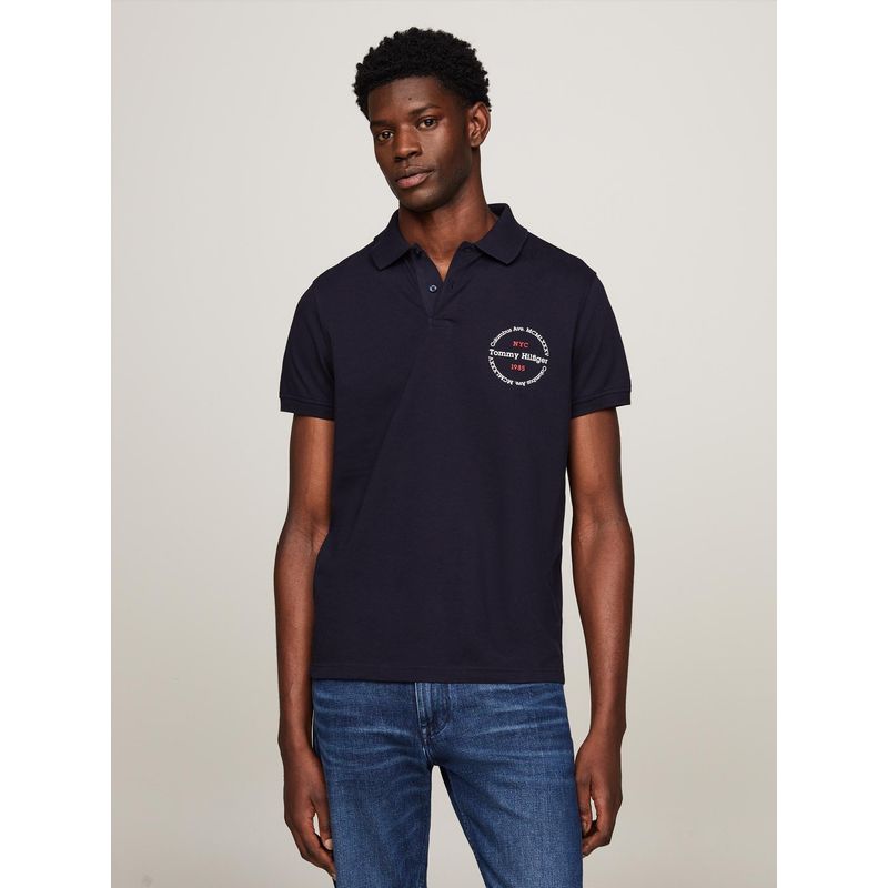 TOMMY HILFIGER - Polo Con Logo Circular Regular Fit Azul Tommy Hilfiger