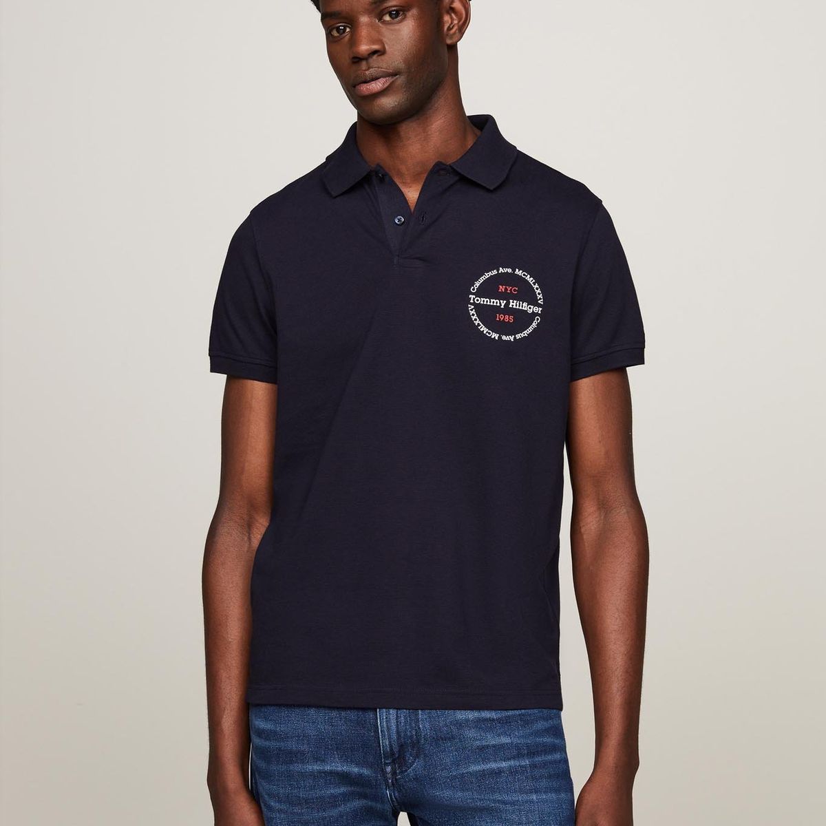 TOMMY HILFIGER - Polo Con Logo Circular Regular Fit Azul Tommy Hilfiger