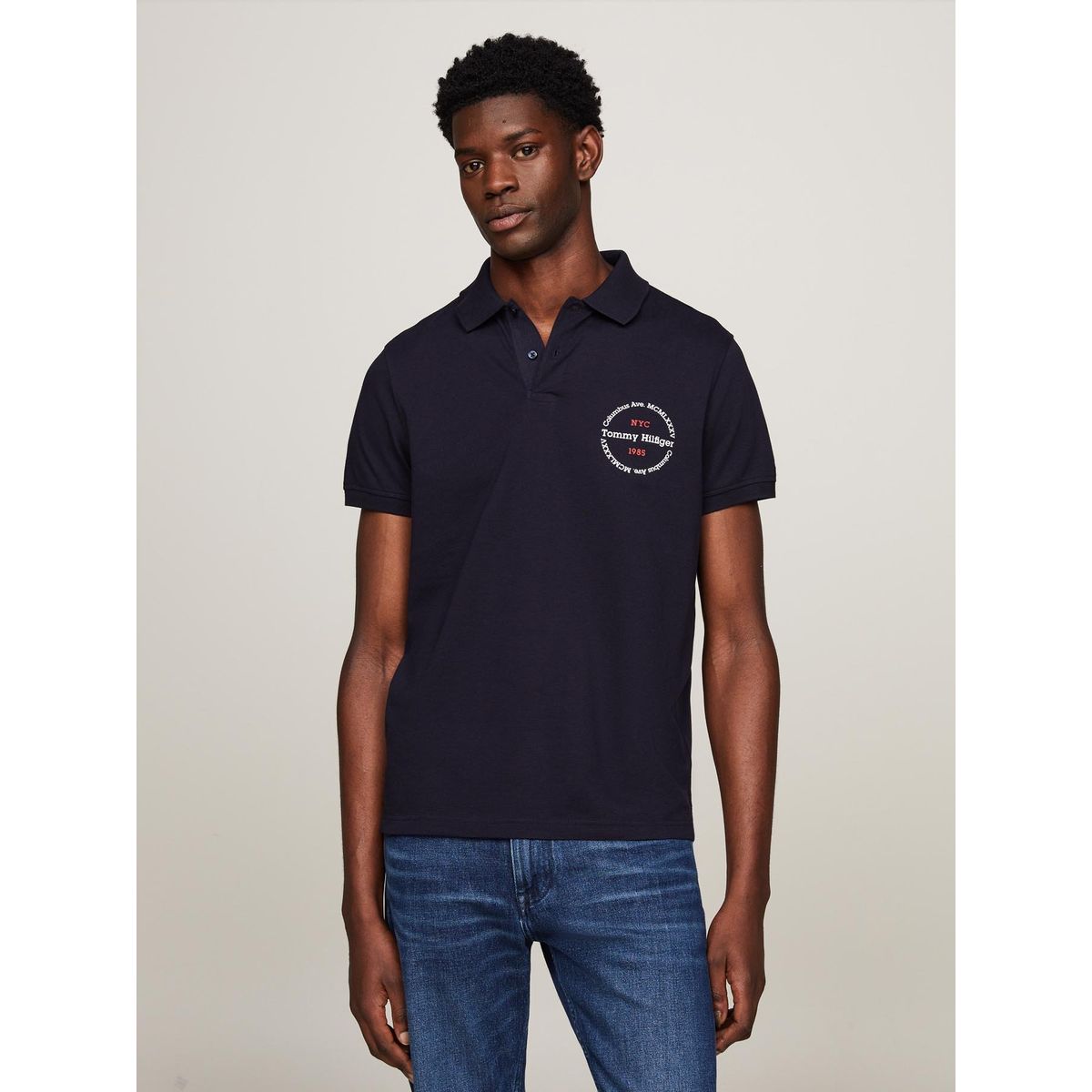 TOMMY HILFIGER - Polo Con Logo Circular Regular Fit Azul Tommy Hilfiger