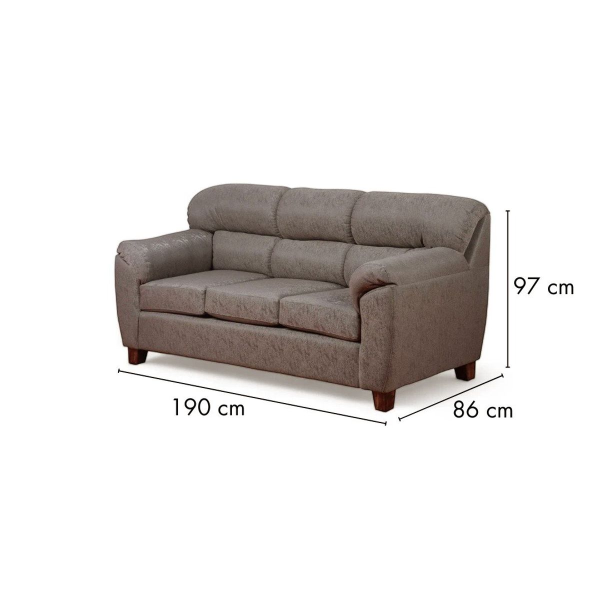 MUEBLES AMERICA - Sofá Ivannia 3 Cuerpos Lino Sidelli Café