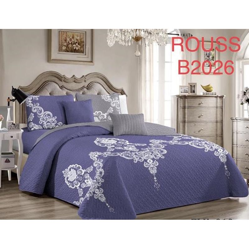 GENERICO - Cobertor Tipo Quilt de Verano / Cubrecamas 2 Plazas Violeta