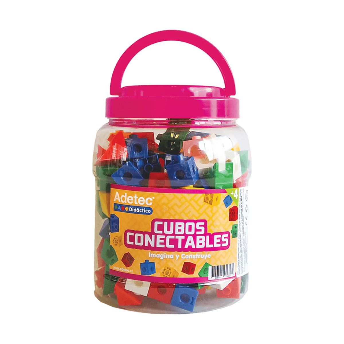 ADETEC - Juego Didáctico Cubos Conectables Adetec 140 Piezas