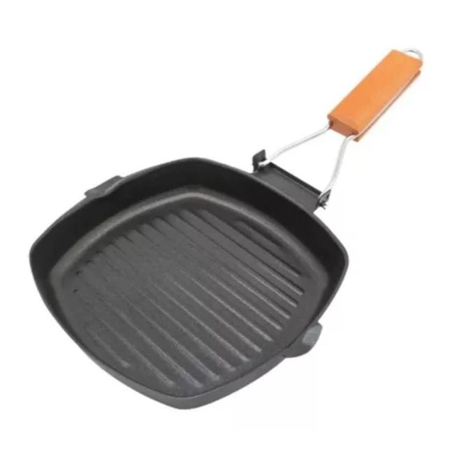 GENERICO - Sarten Plancha Grill Antiadherente Cuadrado 24cm Con Mango