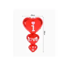 GENERICO - Set de Globos I Love Rojo 90x49cm