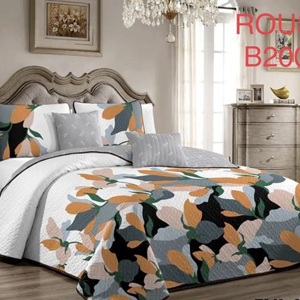 GENERICO - Cobertor Tipo Quilt de Verano / Cubrecamas 2 Plazas Blanco