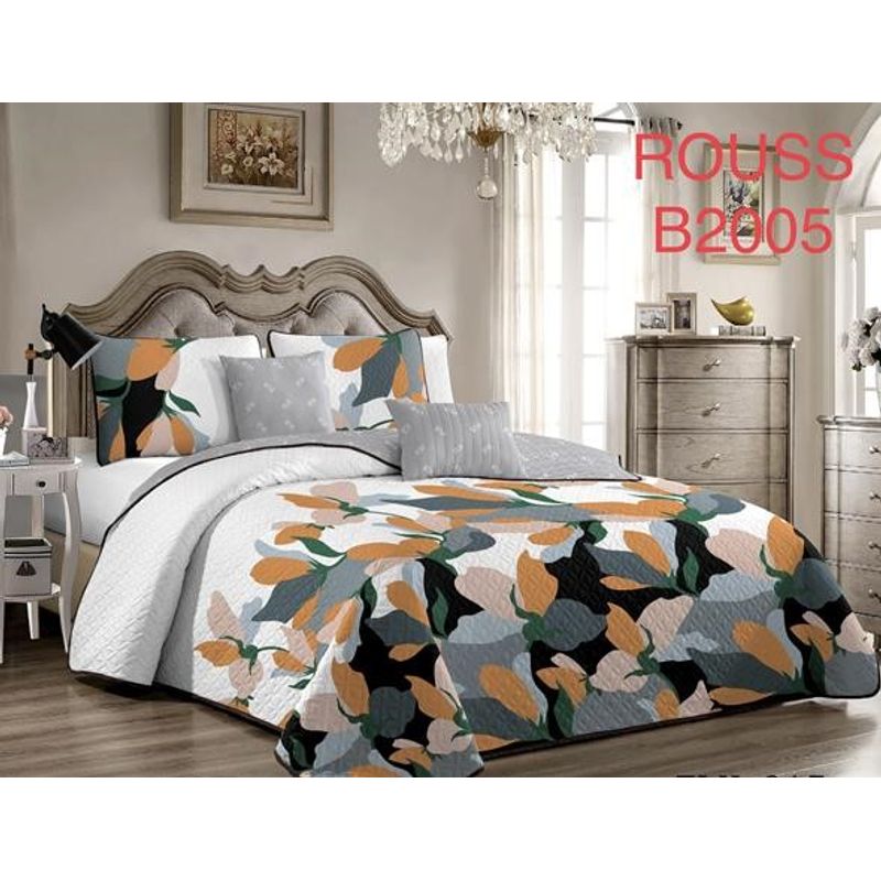 GENERICO - Cobertor Tipo Quilt de Verano / Cubrecamas 2 Plazas Blanco