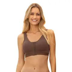 LEONISA - Sostén tipo top multiusos ultracómodo en algodón All in One Bra 91044 Café Oscuro