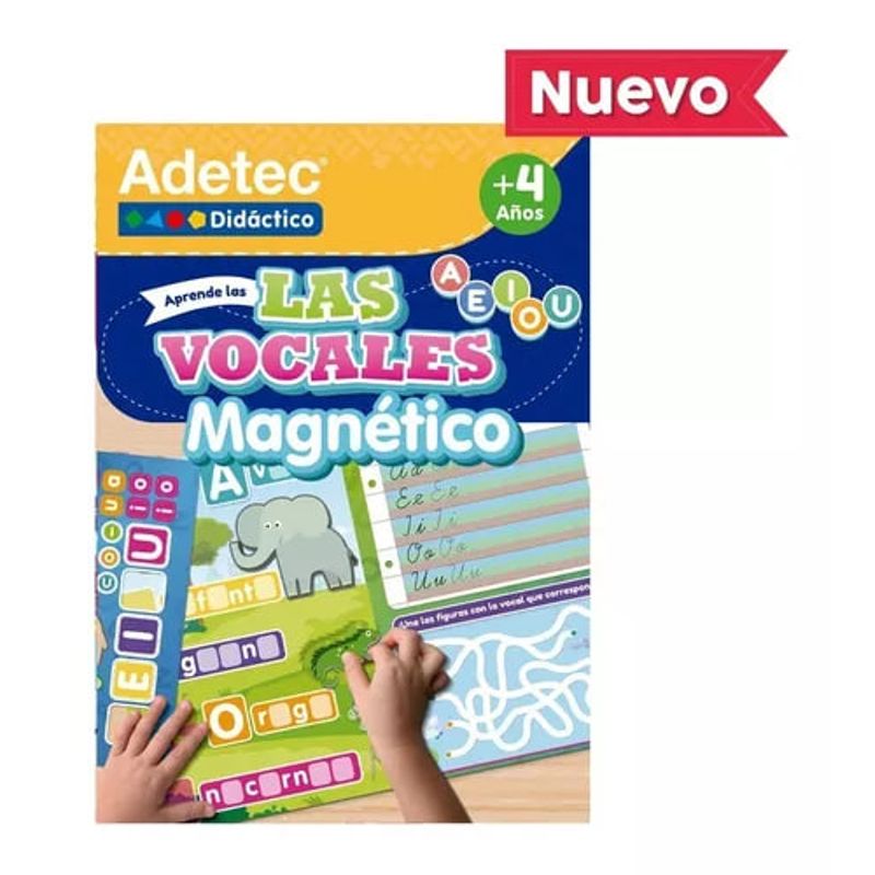 ADETEC - Juego Vocales Con Lapíz Láminas Magnéticas Juego Didáctico