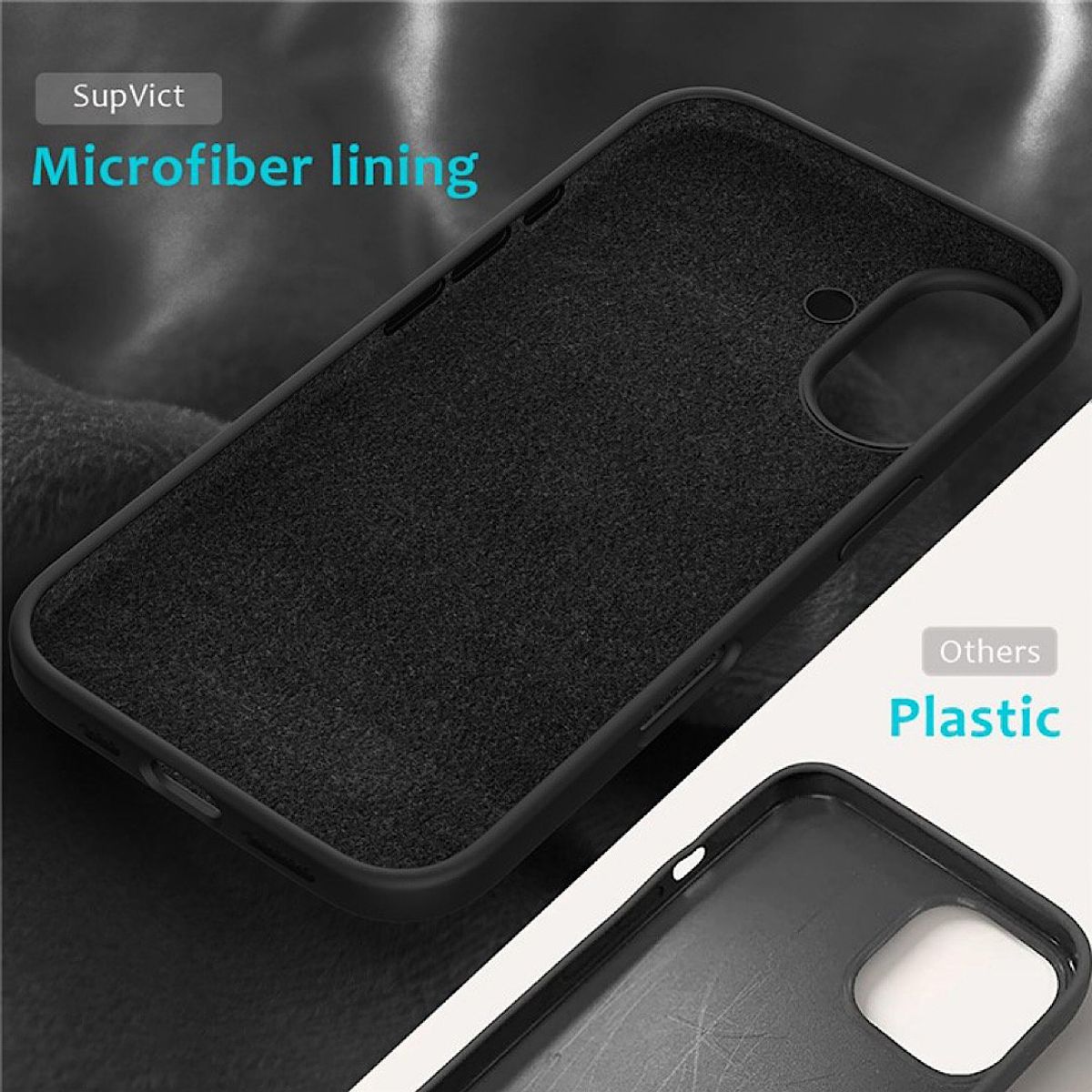 GENERICO - Carcasa De Silicona Para iPhone 16 Normal - Negro