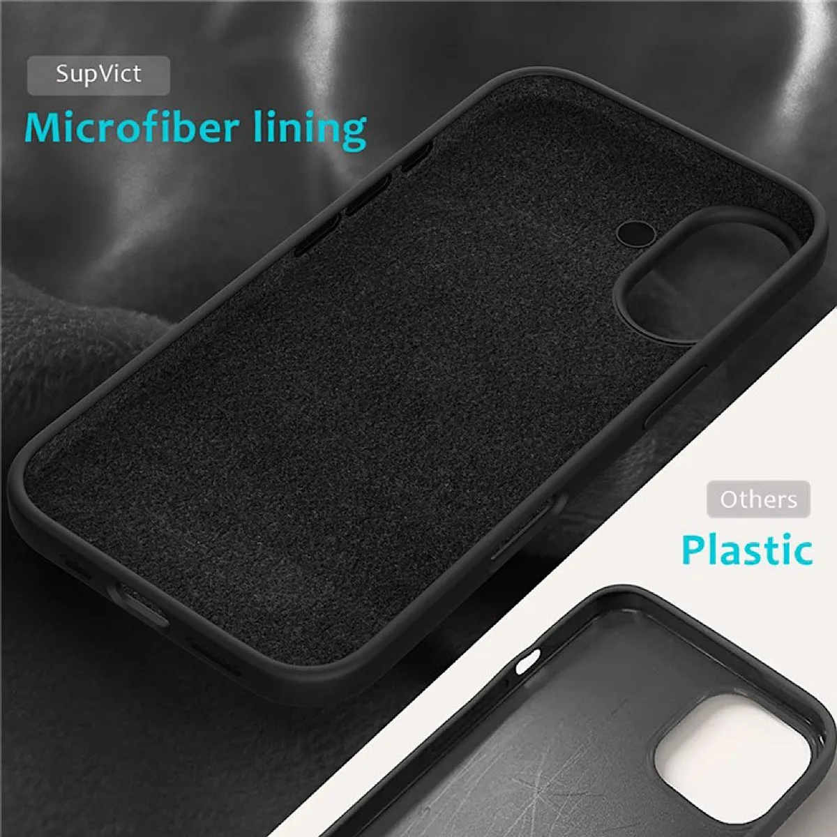 GENERICO - Carcasa De Silicona Para iPhone 16 Plus - Negro