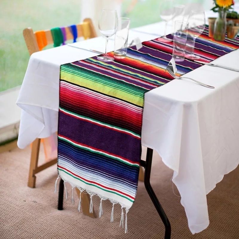 MERCADO CBF - Mantel Decorativo Estilo Mexicano Rectangular