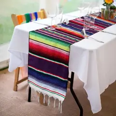 MERCADO CBF - Mantel Decorativo Estilo Mexicano Rectangular