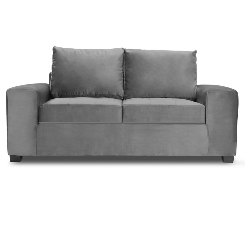 INNOVAMUEBLES - Sofá Senna 2 Cuerpos Felpa Gris Claro