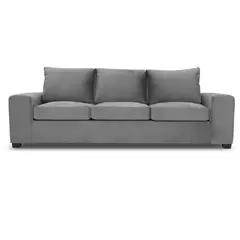 INNOVAMUEBLES - Sofá Senna 3 Cuerpos Felpa Gris Claro