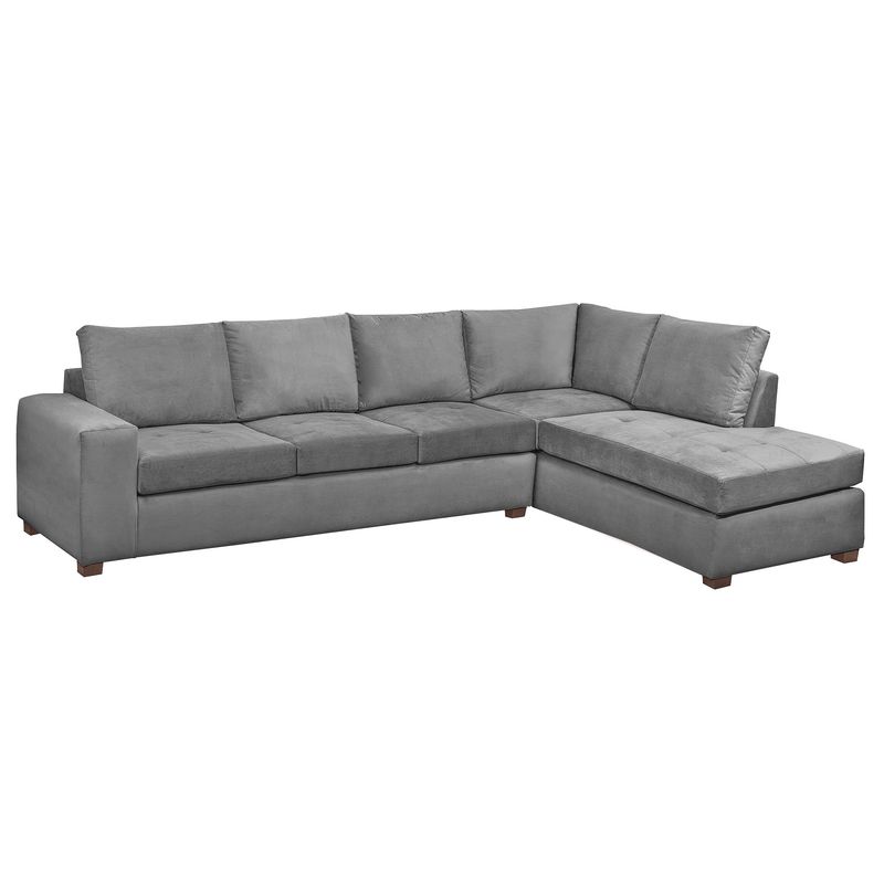 INNOVAMUEBLES - Sofá Seccional Senna XL Derecho Felpa Gris Claro