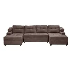 INNOVAMUEBLES - Sofá Seccional Le Mans Doble Chaise Tela Chocolate YF