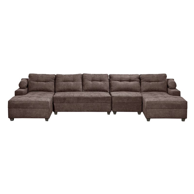 INNOVAMUEBLES - Sofá Seccional Le Mans Doble Chaise XL Tela Chocolate YF