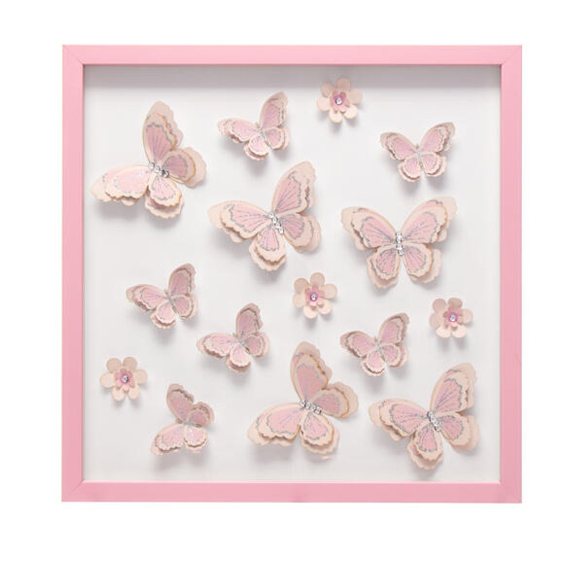 VGO - Cuadro 45x45 relieve serie Mariposas Rosa Vgo