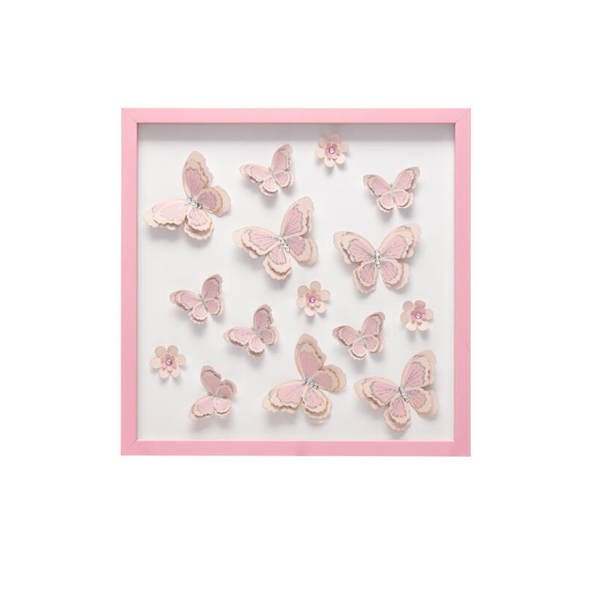 VGO - Cuadro 45x45 relieve serie Mariposas Rosa Vgo