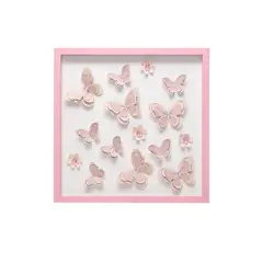 VGO - Cuadro 45x45 relieve serie Mariposas Rosa