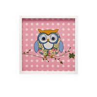 Cuadro 45x45 relieve serie Lechuza Blanco