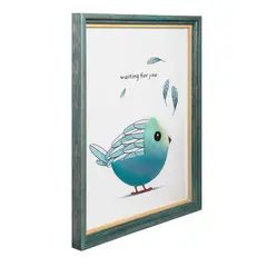 VGO - Cuadro enmarcado 1 pajarito con relieve mod1 43X53