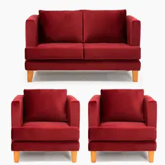 BARRA DESIGN - JUEGO LIVING 2-1-1 LARISA ROJO