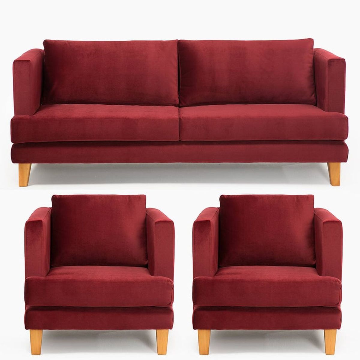 BARRA DESIGN - JUEGO LIVING 3-1-1 LARISA ROJO…