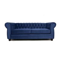 SOFA CHESTERFIELD 3C VELVET AZUL