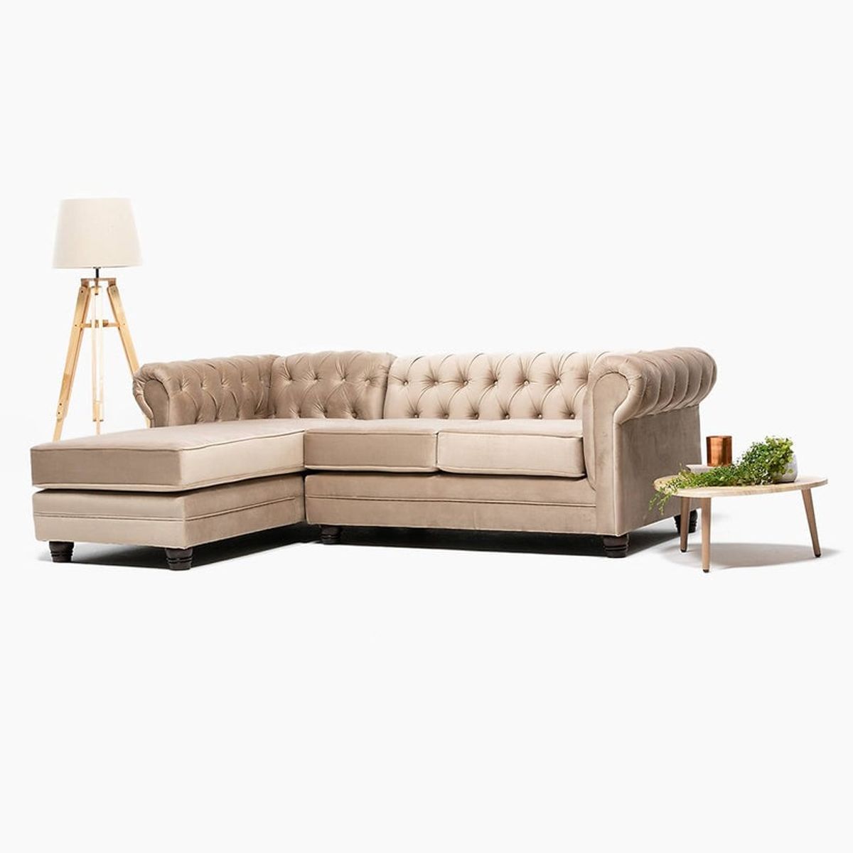 BARRA DESIGN - SECCIONAL CHESTERFIELD IZQUIERDO BEIGE…