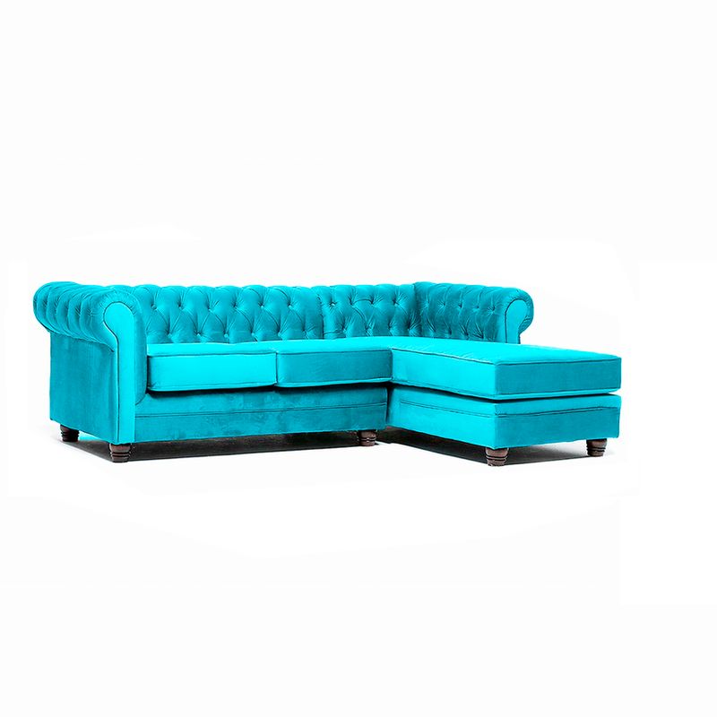 BARRA DESIGN - SECCIONAL CHESTERFIELD DERECHO TURQUESA
