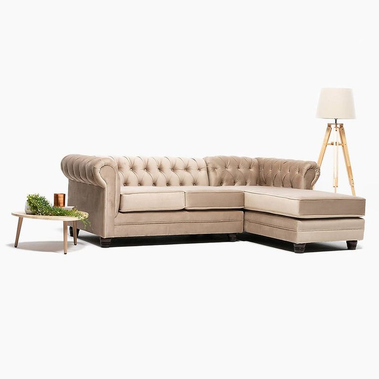 SECCIONAL CHESTERFIELD DERECHO BEIGE...
