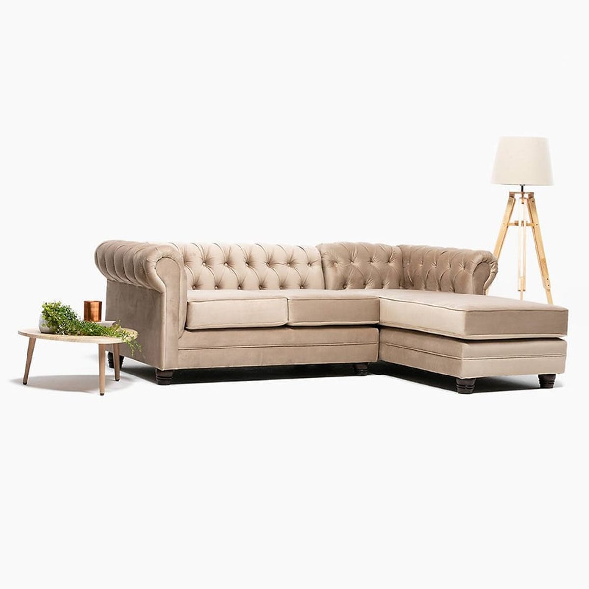 BARRA DESIGN - SECCIONAL CHESTERFIELD DERECHO BEIGE…